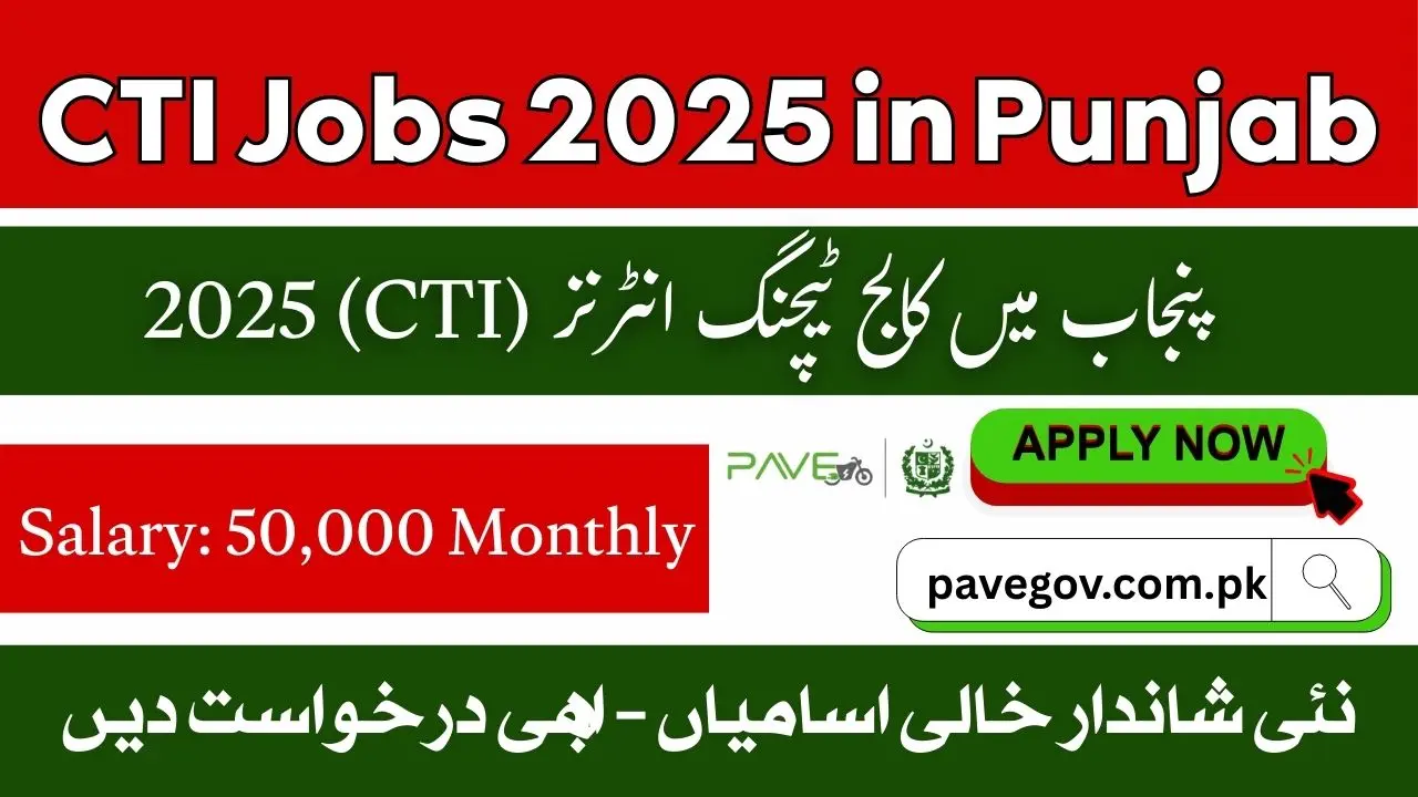 CTI Jobs 2025 Punjab – Latest College Teaching Interns Vacancies
