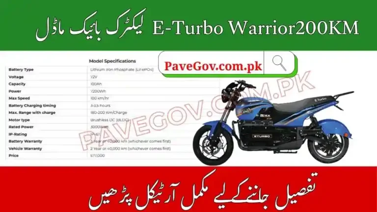 Electric Bike E-Turbo Warrior200KM Letast Price in Pakistan 2025 Complete Specs & Details 4 E-Turbo Warrior200KM Letast Price in Pakistan 2025
