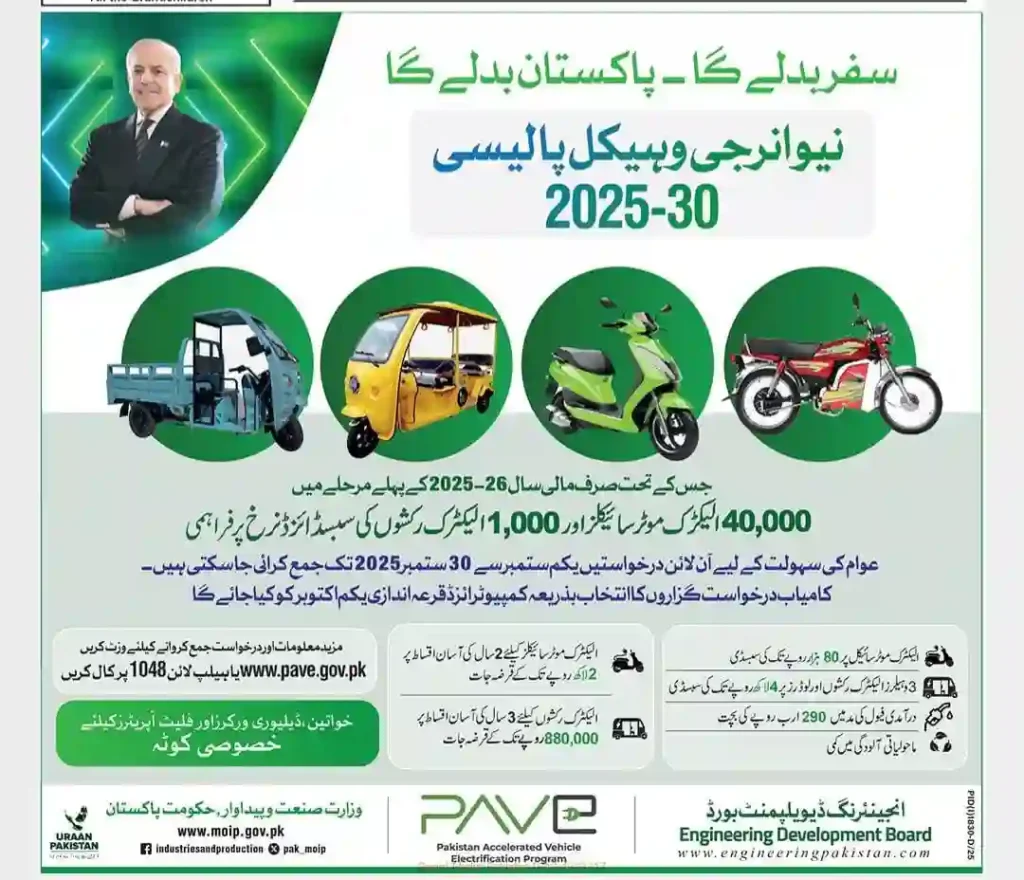 PAVE Women Quota EV Scheme 2025 – Eligibility & Online Apply 3 Pakistan Women NEV Scheme 2025