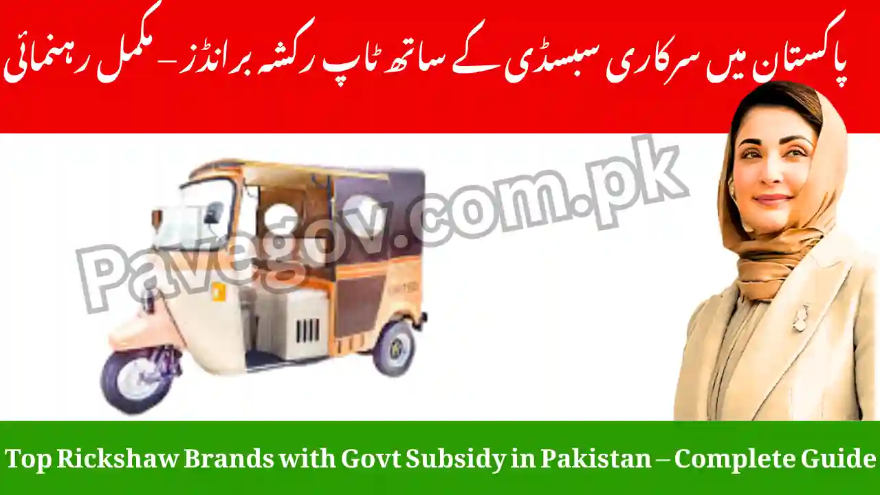 Top Rickshaw Brands with Govt Subsidy in Pakistan