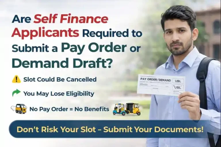 Are Self Finance Applicants Required to Submit a Pay Order or Demand Draft?