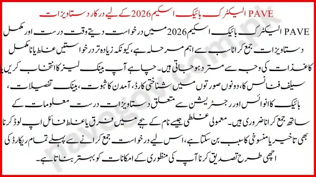 Documents Required for PAVE Electric Bike Scheme 2026 1 Documents Required for PAVE Electric Bike Scheme 2026