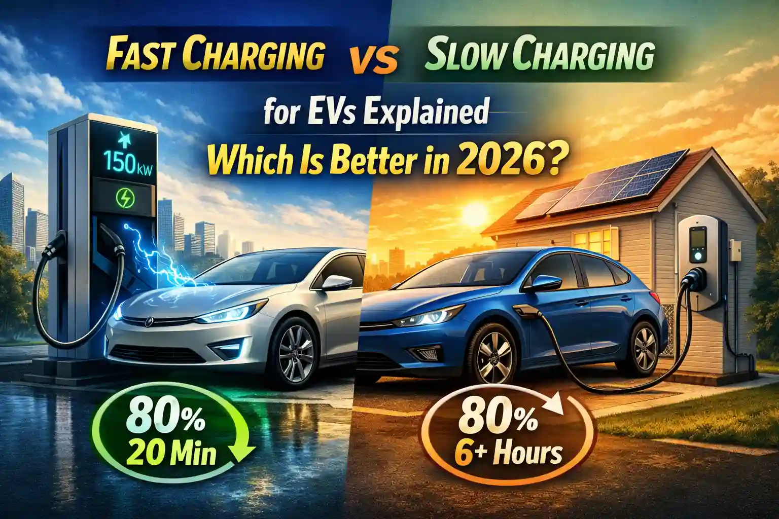 Fast Charging vs Slow Charging for EVs Explained – Which Is Better in 2026? 1 Fast Charging vs Slow Charging for EVs Explained – Which Is Better in 2026