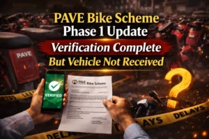PAVE Bike Scheme Phase 1 Update Verification Complete But Vehicle Not Received
