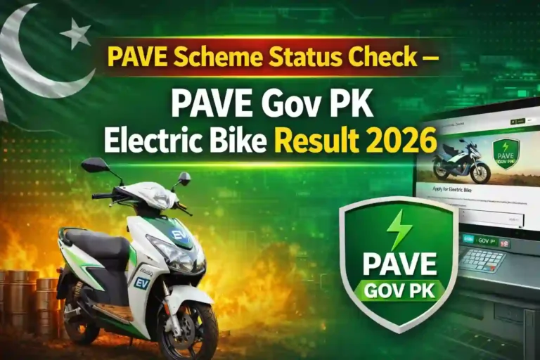 PAVE Scheme Status Check – PAVE Gov PK Electric Bike Result 2026