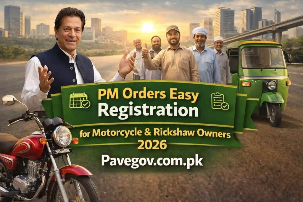 PM Orders Easy Registration for Motorcycle & Rickshaw Owners in Pakistan 2026 – Latest Update & Details