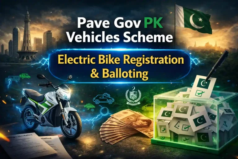 Pave Gov PK Vehicles Scheme Electric Bike Registration & Balloting