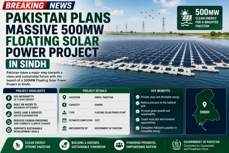 Pakistan Plans Massive 500MW Floating Solar Power Project in Sindh