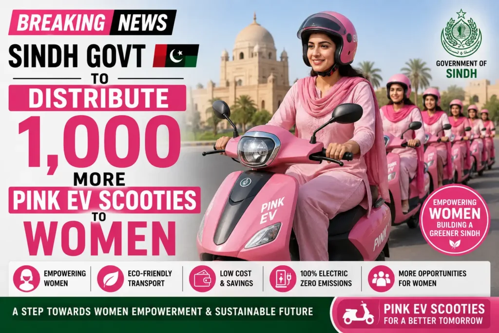 Sindh Govt to Distribute 1,000 More Pink EV Scooties to Women