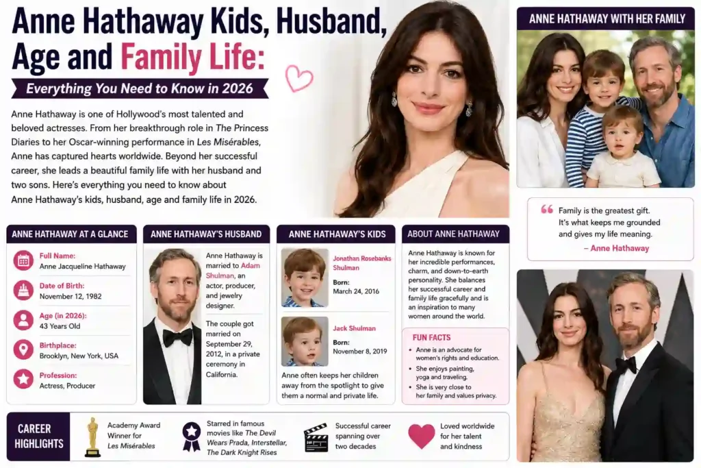 Anne Hathaway's Family Life Revealed Husband, Kids and Marriage Details