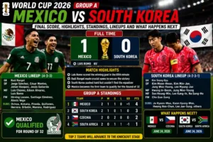 Mexico vs South Korea World Cup 2026: Final Score, Highlights, Standings, Lineups and What Happens Next 3 Mexico vs South Korea World Cup 2026 Final Score, Highlights, Standings, Lineups and What Happens Next