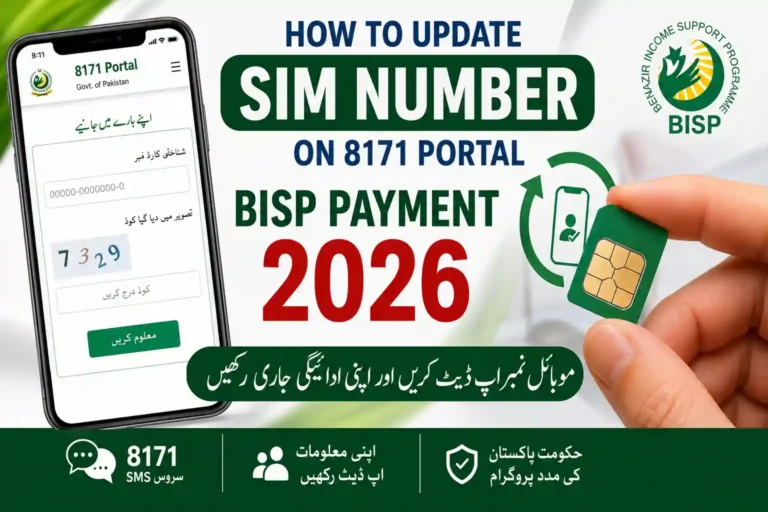 How to Update SIM Number on 8171 Portal – BISP Payment 2026 1 How to Update SIM Number on 8171 Portal – BISP Payment 2026