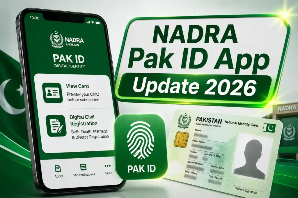 NADRA Pak ID App Update 2026 New Features Make CNIC Services Easier Than Ever