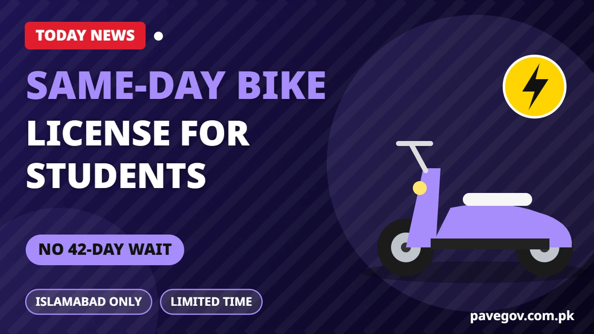 Today News: Same-Day Motorcycle License for Students in Islamabad 5 motorcycle license for students